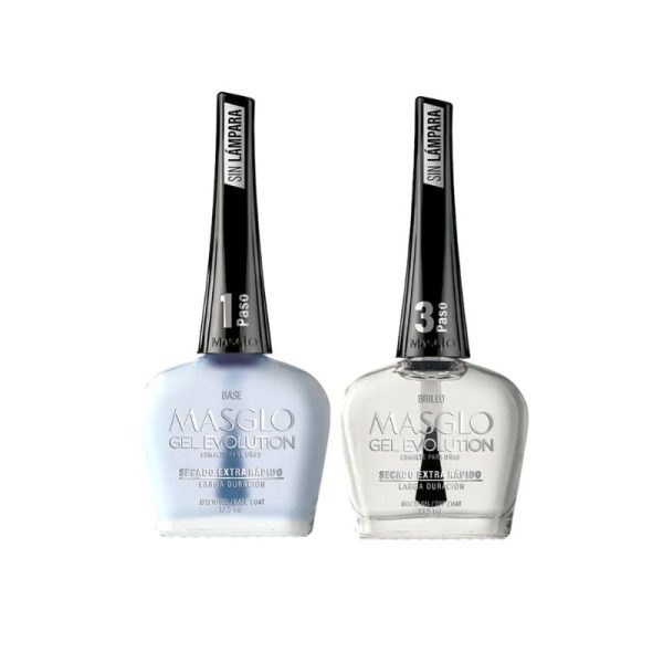 KIT MASGLO GEL EVOLUTION BASE 13.5 ML + BRILLO 13.5 ML