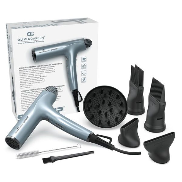SUPERHP HAIR DRYER WITH NOZZLE & DIFFUSER IN A PRINTED BOX