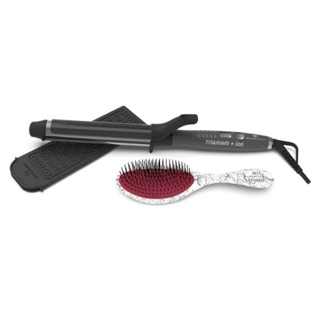 TITANIUM + ION 1 14 CURLING IRON WITH GIFT KIT CONTAINS CURLING