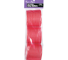 SOFT N STYLE SELF GRIP ROLLER 2 3/4" RED WHITE - 3 PACK