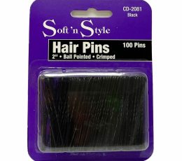 SOFTN STYLE 2" HAIR PINS-BLACK